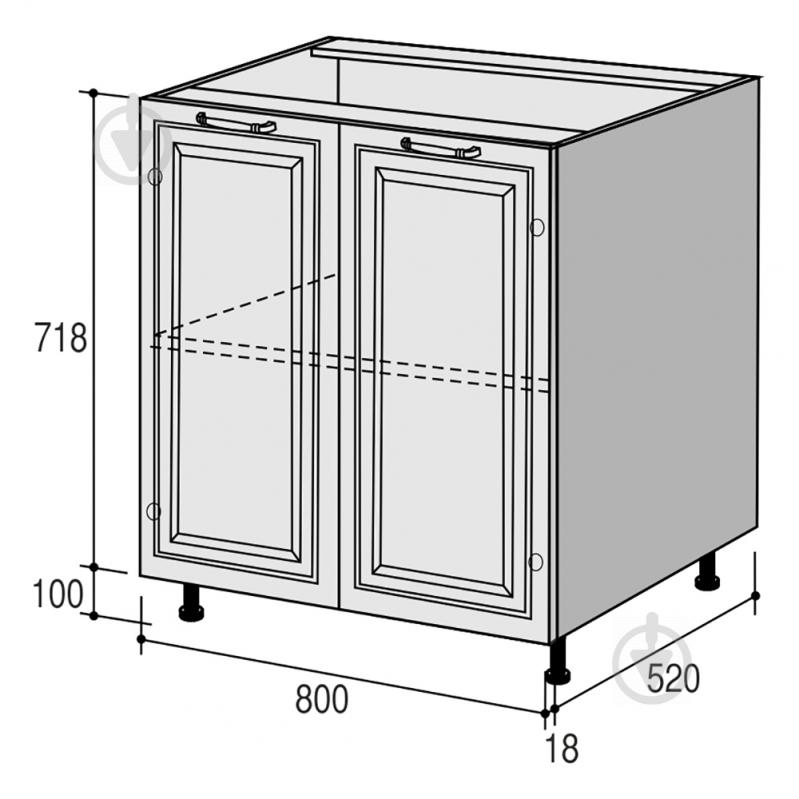 Тумба нижняя Марсель МН 800х820х520 мм белый шелк/белый ROKO - фото 3