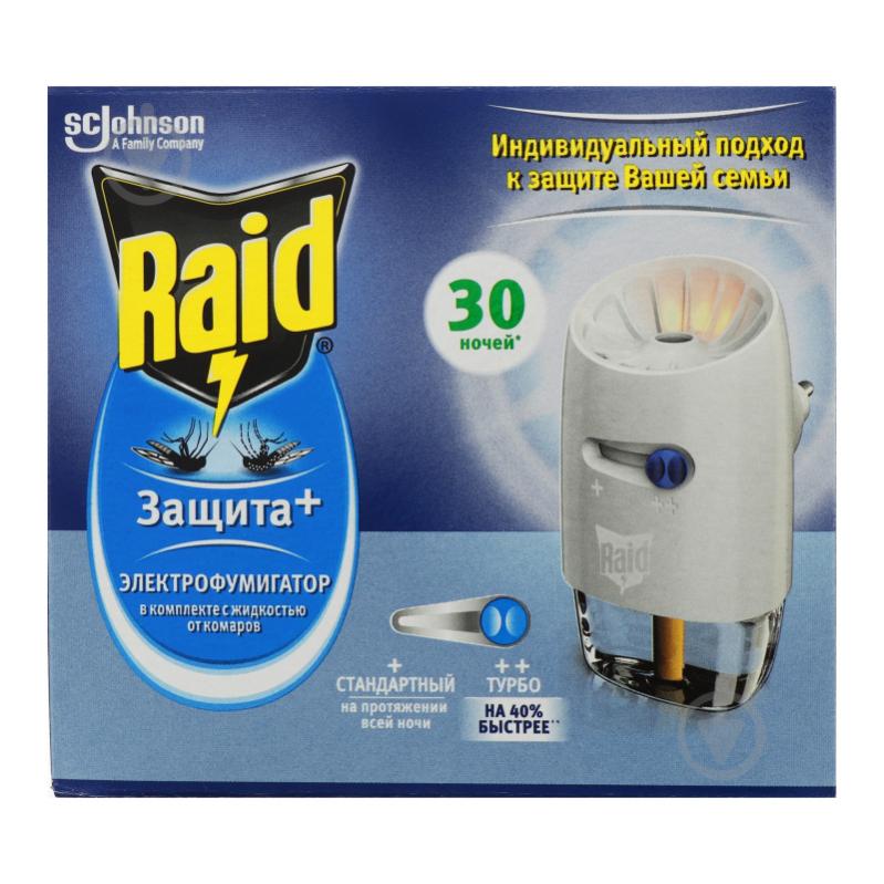 Комплект Raid Електрофумігатор + рідина від комарів Raid "Захист +" 112 г - фото 1