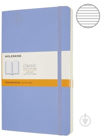 Блокнот Classic 13 х 21 см лінія блакитна гортензія м'який (QP616B42) Moleskine - фото 1