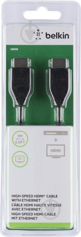 Кабель Belkin HDMI (AM/AM) High Speed Ethernet 2 м black (F3Y020BT2M) - фото 3