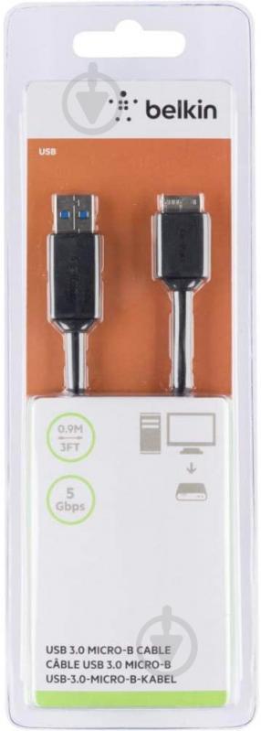 Кабель Belkin USB-A - Micro-B 5Gbps 0,9 м чорний (F3U166BT0.9M) - фото 3