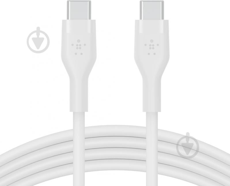 Кабель Belkin USB-С — USB-C силіконовий з кліпсою 1 м білий (CAB009BT1MWH) - фото 1