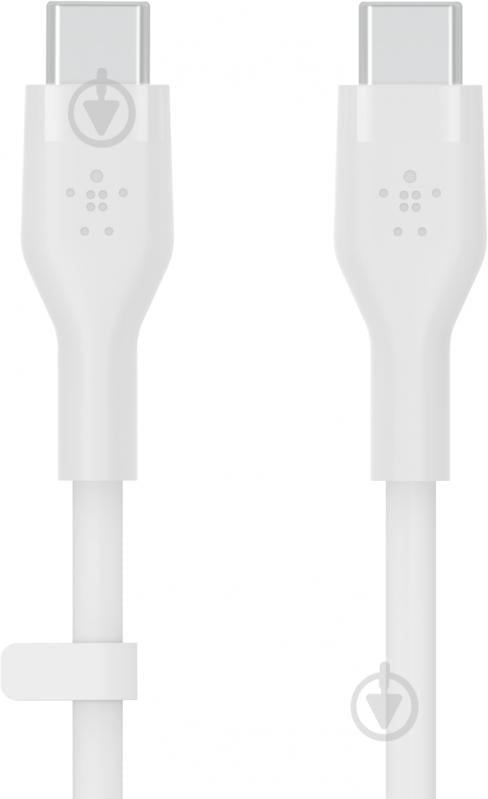 Кабель Belkin USB-С — USB-C силіконовий з кліпсою 1 м білий (CAB009BT1MWH) - фото 4