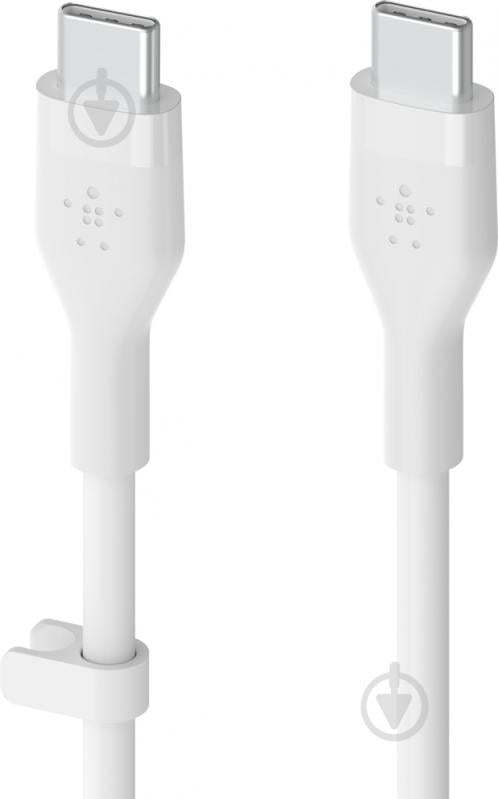 Кабель Belkin USB-С — USB-C силіконовий з кліпсою 1 м білий (CAB009BT1MWH) - фото 3