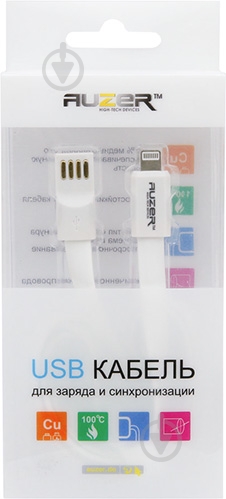 Дата кабель Auzer USB – 8 pin 1 м (AC-L1WH) - фото 2