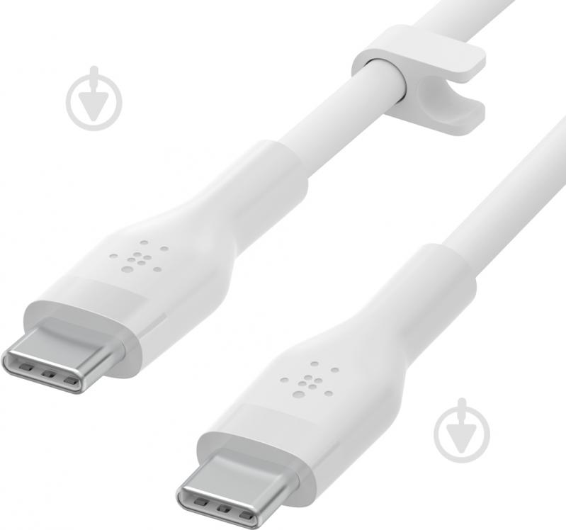 Кабель Belkin USB-С — USB-C силиконовый с клипсой 2 м белый (CAB009BT2MWH) - фото 2