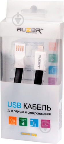 Дата кабель Auzer USB – 8 pin 1 м (AC-L1BK) - фото 4 Дата кабель Auzer USB – 8 pin 1 м (AC-L1BK) - фото 4