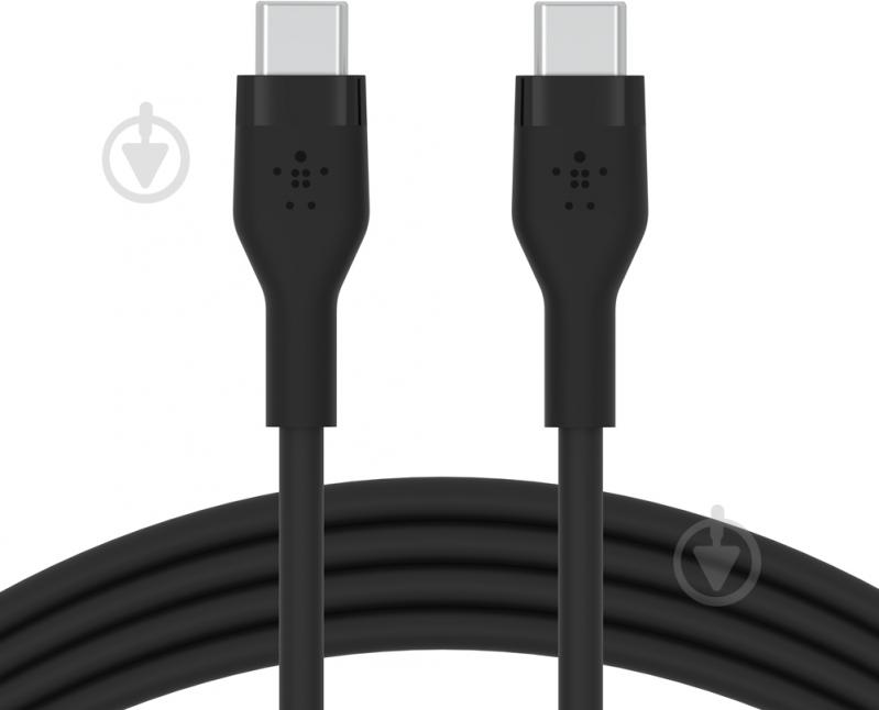 Кабель Belkin USB-С — USB-C силіконовий з кліпсою 2 м чорний (CAB009BT2MBK) - фото 1