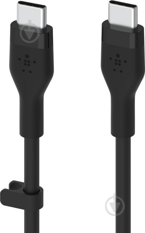 Кабель Belkin USB-С — USB-C силіконовий з кліпсою 2 м чорний (CAB009BT2MBK) - фото 3