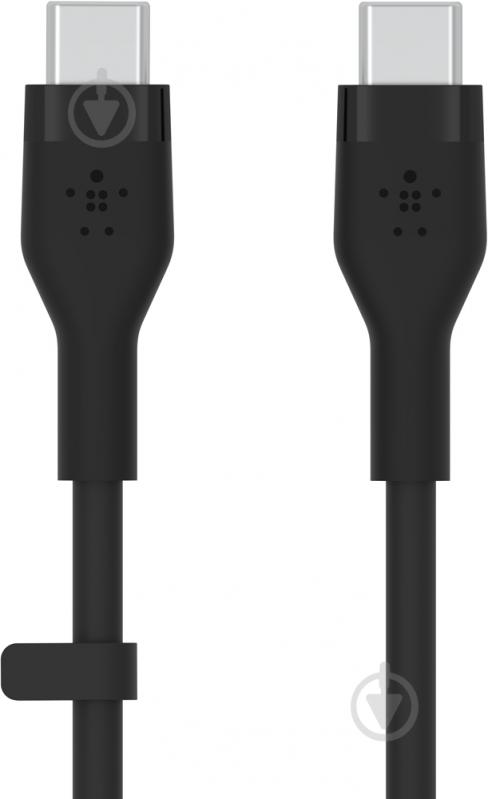 Кабель Belkin USB-С — USB-C силіконовий з кліпсою 2 м чорний (CAB009BT2MBK) - фото 4