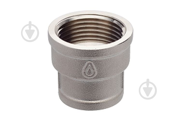 Муфта переходная ВВ Brass 1/2"х3/4" никель - фото 1