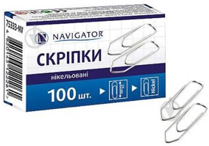 Скрепки никелированные 25 мм 100 шт. 75333-NV Navigator - фото 1