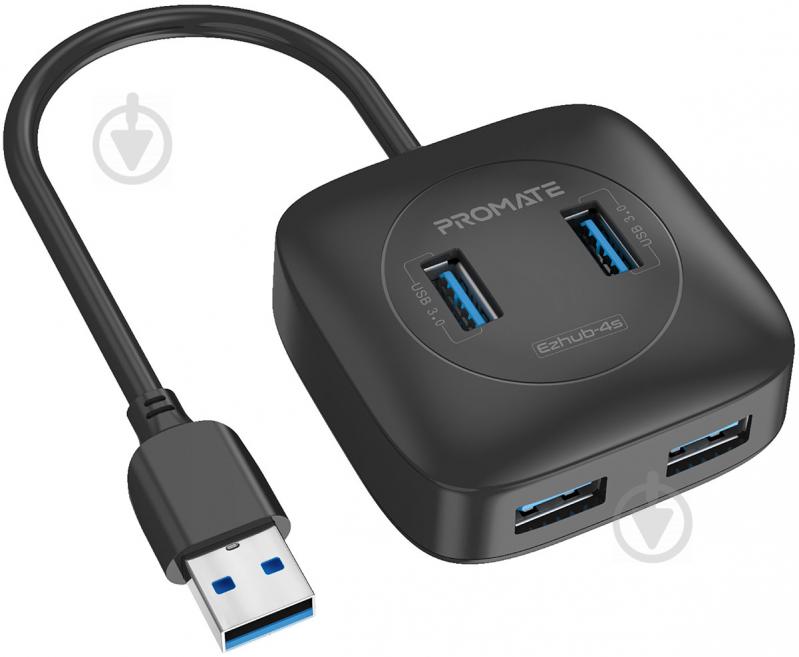 USB-хаб Promate EzHub-4S 4xUSB 3.0 Black - фото 1