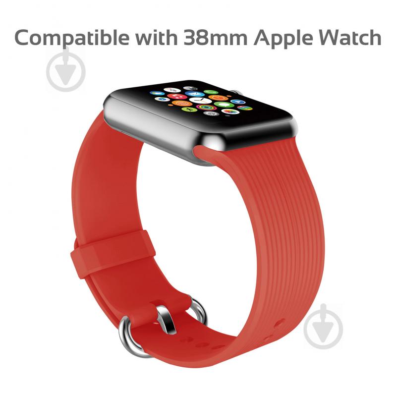 Ремешок Promate Silica-38 силиконовый для Apple Watch 38-40 мм red silica-38.red - фото 2