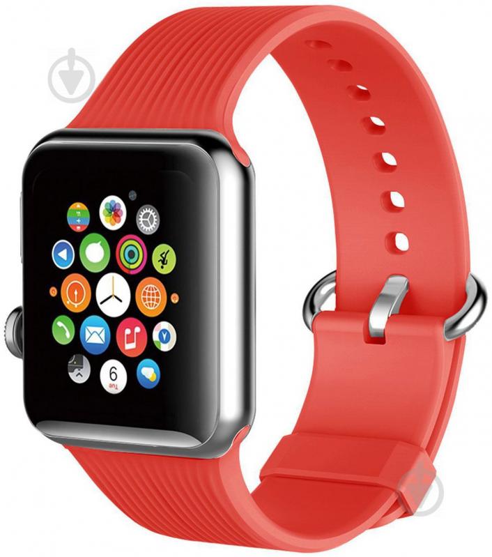 Ремешок Promate Silica-38 силиконовый для Apple Watch 38-40 мм red silica-38.red - фото 1