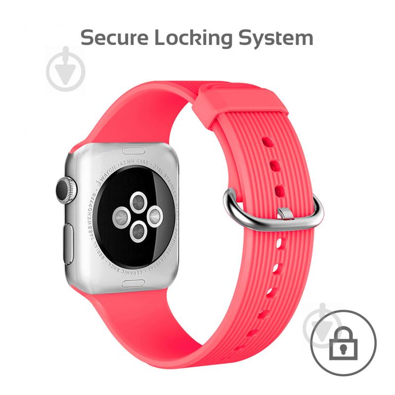 Ремешок Promate Silica-38 силиконовый для Apple Watch 38-40 мм pink silica-38.pink - фото 3