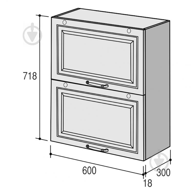 Шафа верхня Марсель МВЖП 600х720х300 мм білий шовк/білий ROKO - фото 3