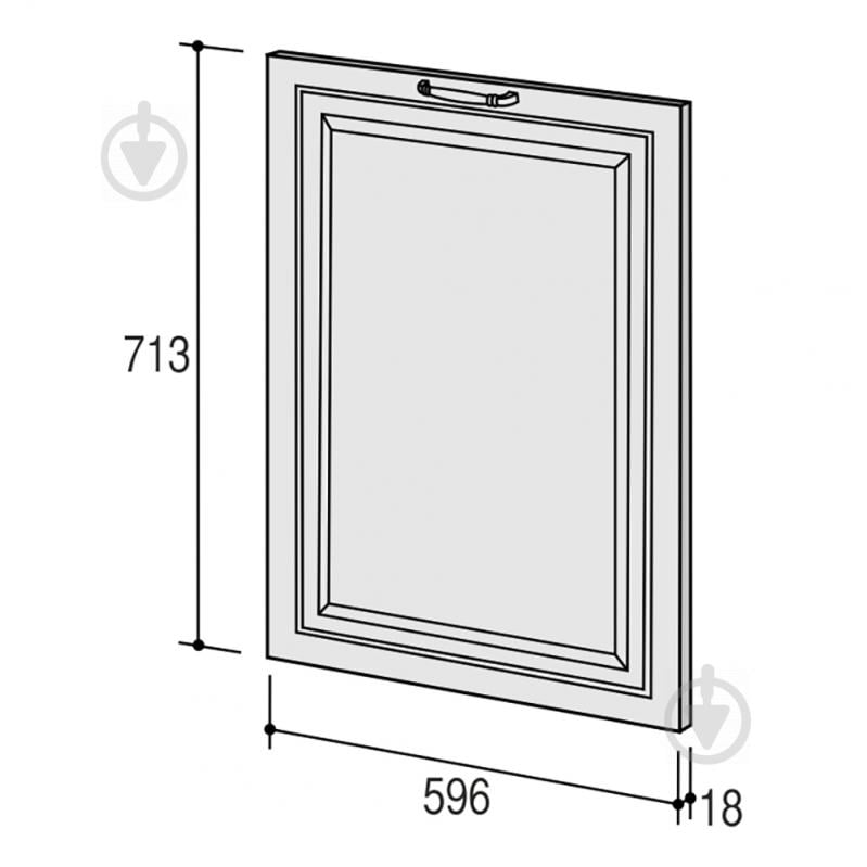 Фасад для посудомийної машини Марсель ПМ 596х713 мм білий шовк/білий ROKO - фото 2