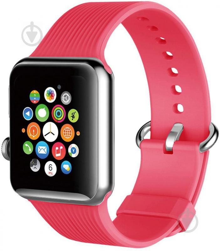 Ремешок Promate Silica-42 силиконовый для Apple Watch 42-44 мм pink silica-42.pink - фото 1