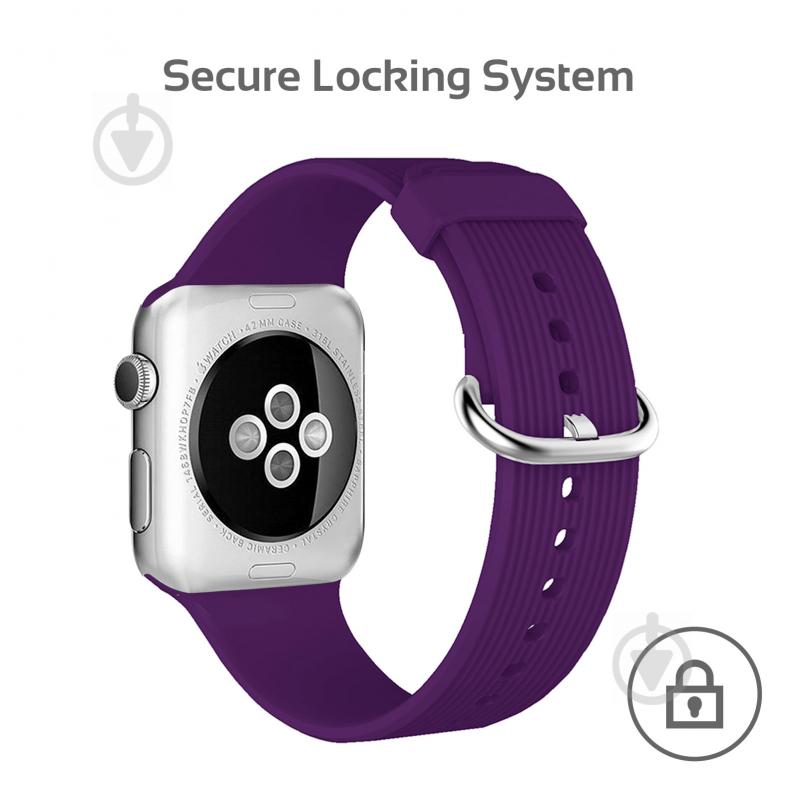 Ремешок Promate Silica-42 силиконовый для Apple Watch 42-44 мм purple silica-42.purple - фото 3