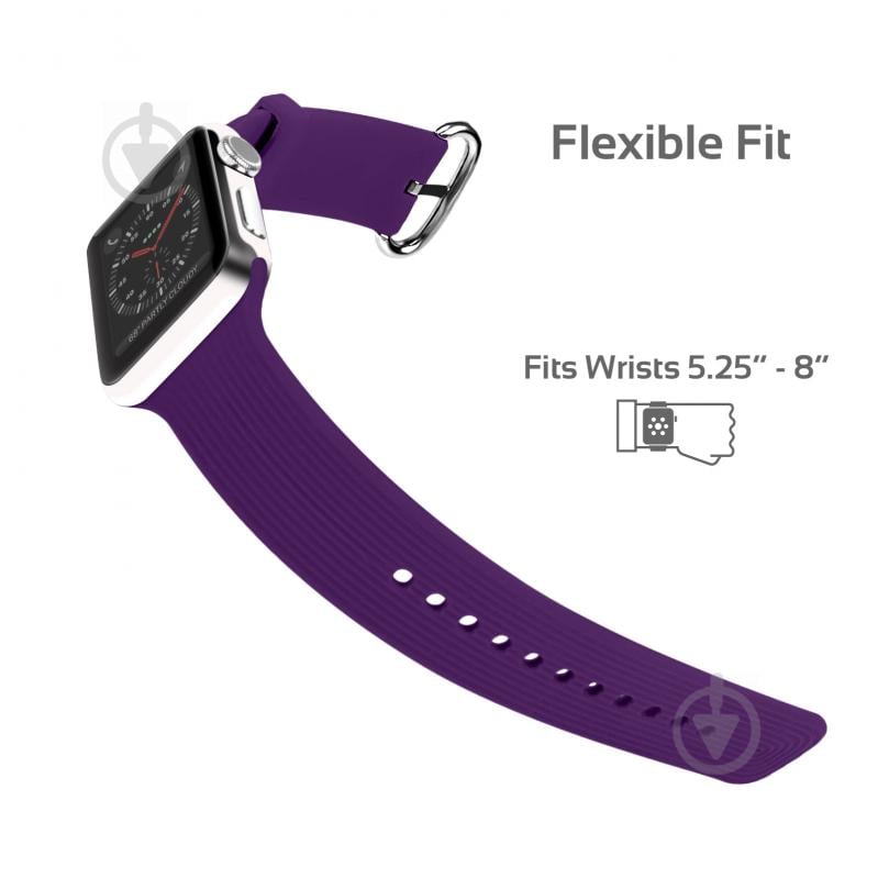 Ремешок Promate Silica-42 силиконовый для Apple Watch 42-44 мм purple silica-42.purple - фото 4