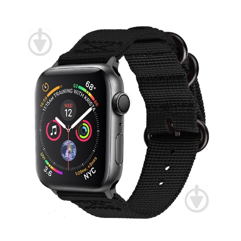 Ремешок Promate нейлоновый Nylox-38 для Apple Watch 38-40 мм black nylox-38.black - фото 1