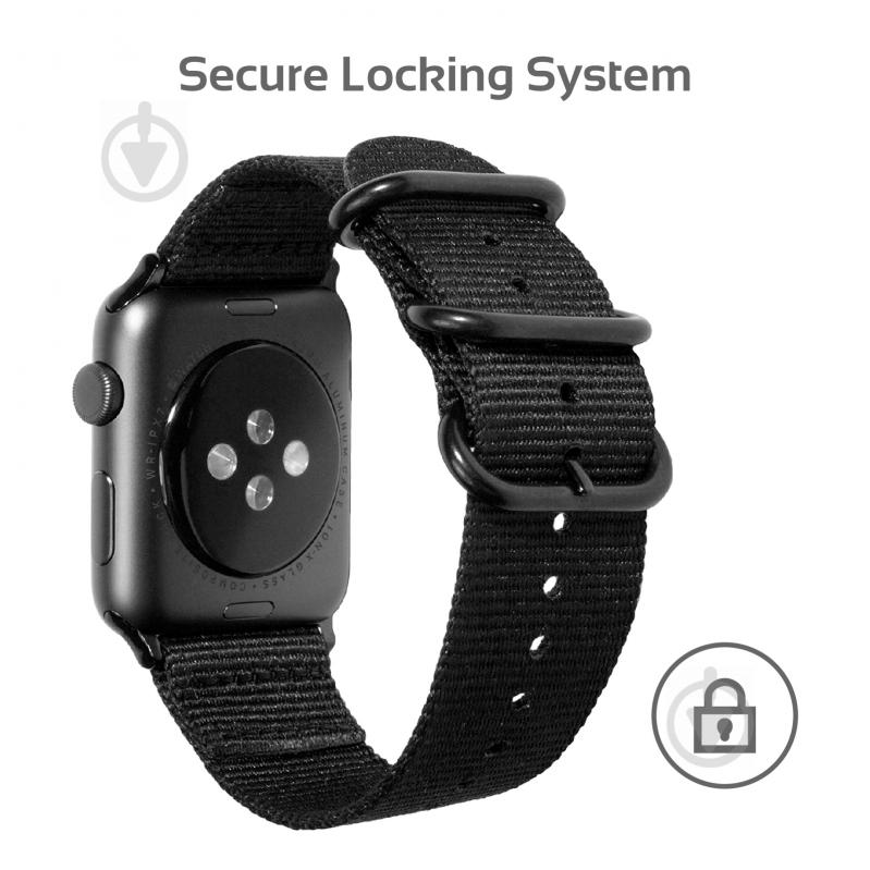 Ремінець Promate нейлоновий Nylox-38 для Apple Watch 38-40 мм black nylox-38.black - фото 2