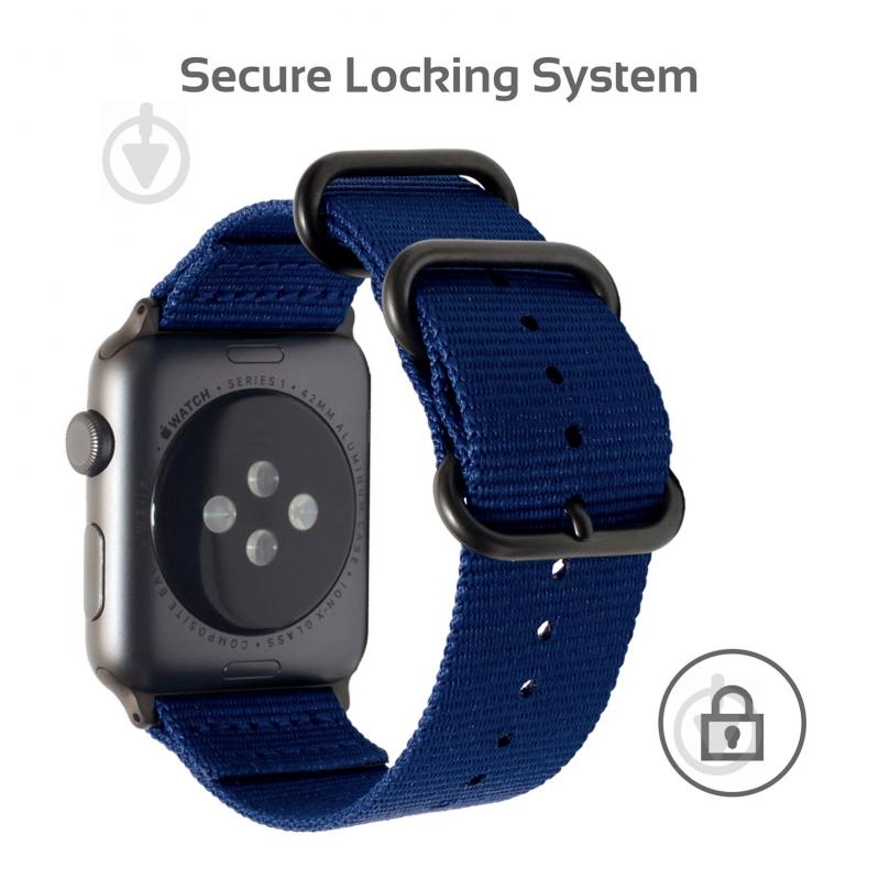 Ремінець Promate для Apple Watch 38-40 мм blue nylox-38.blue - фото 2