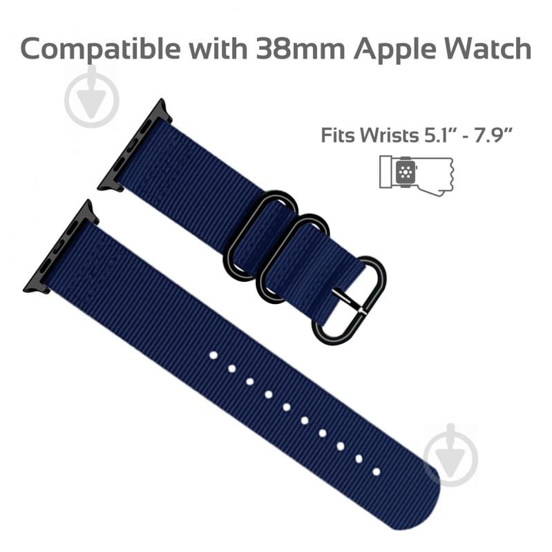 Ремінець Promate для Apple Watch 38-40 мм blue nylox-38.blue - фото 3