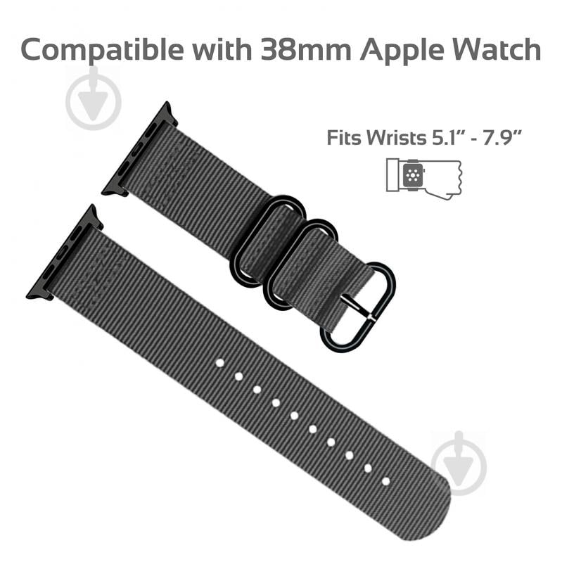 Ремешок Promate для Apple Watch 38-40 мм grey nylox-38.grey - фото 3