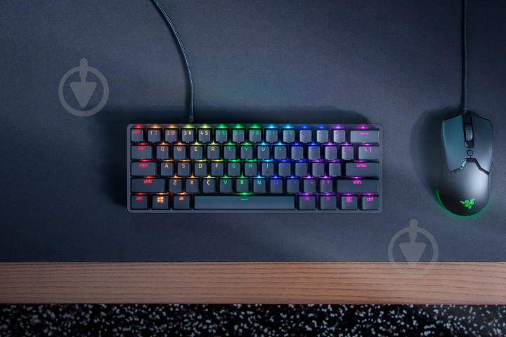 Клавиатура Razer Huntsman mini Purple Switch RU (RZ03-03391500-R3R1) black - фото 5