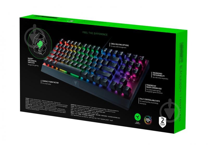 Клавиатура Razer BlackWidow V3 TKL Yellow Switch ENG (RZ03-03491800-R3M1) black - фото 8