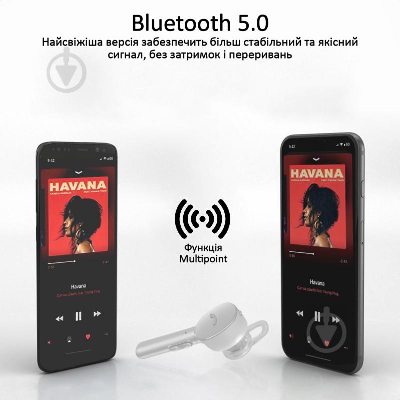 Bluetooth-гарнітура Promate Pioneer Bluetooth 5 white (pioneer.white) - фото 3