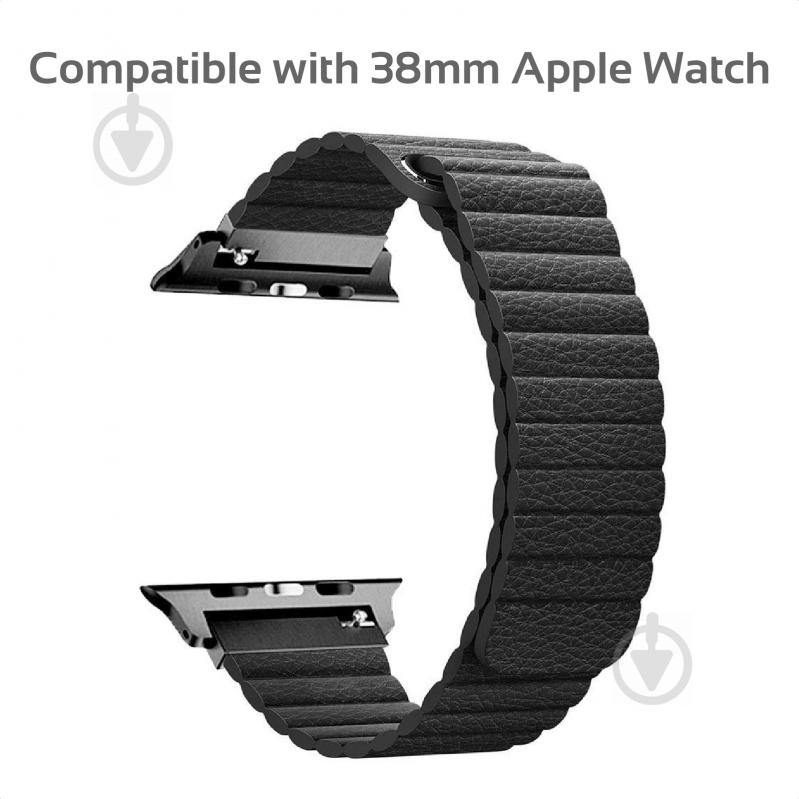 Ремешок Promate Lavish-38 из эко-кожи для Apple Watch 38-40 мм black lavish-38.black - фото 4