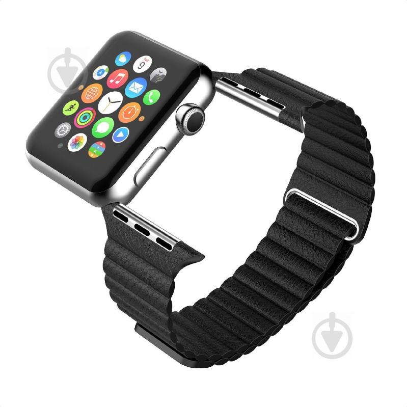 Ремінець Promate Lavish-42 з еко-шкіри для Apple Watch 42-44 мм black lavish-42.black - фото 2