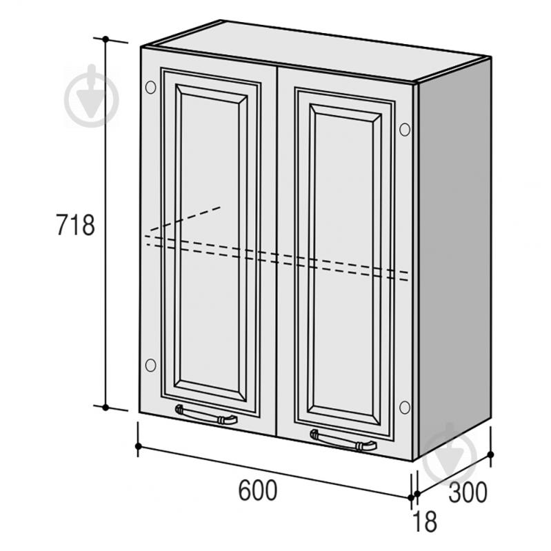 Шафа верхня Марсель МВ (2) 600х720х300 мм слонова кістка/білий ROKO - фото 3