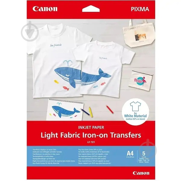 Бумага Canon A4 Light Fabric Iron-on Transfers A4 - фото 1