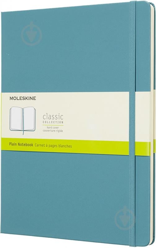 Книга для записей Classic 19 х 25 см / Нелинованный Океанский Синий Мягкий Moleskine - фото 1