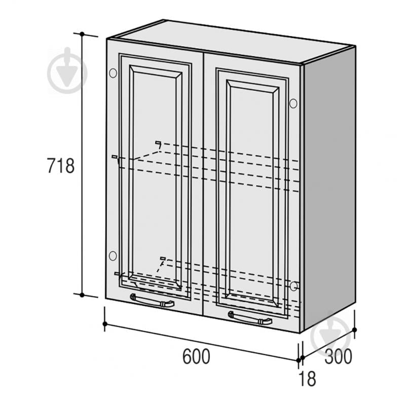 Шафа верхня Марсель МВСУ (2) 600х720х300 мм слонова кістка/білий ROKO - фото 3