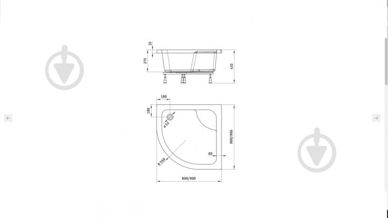 Піддон душовий Deante DEEP 90х90х37,5 см KTDZ041B - фото 2