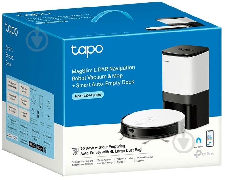 Робот-пылесос TP-Link Tapo RV20 Mop Plus white - фото 11