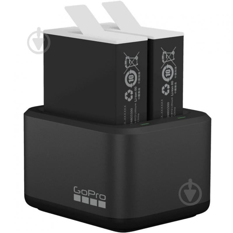 Зарядное устройство GoPro Dual Battery Charger + Battery Enduro (2 шт.) для Hero10 Black, Hero11 Black (ADDBD-211-EU) - фото 1