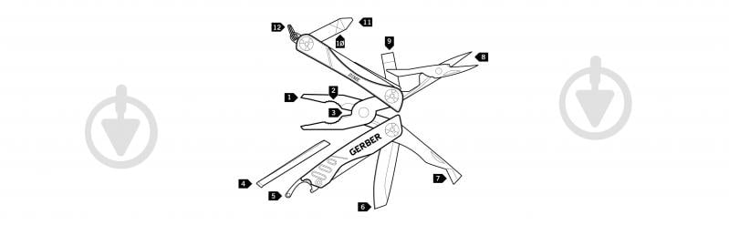 Мультитул Gerber Gear Dime красный, 11 инструментов - фото 3