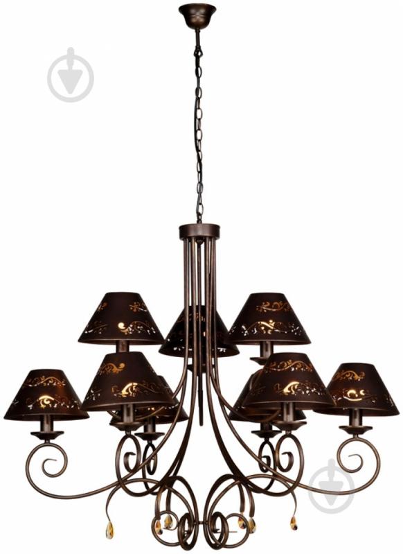 Люстра подвесная Victoria Lighting 9xE14 золотисто-коричневый JASMINE/PL9 brown gold - фото 1