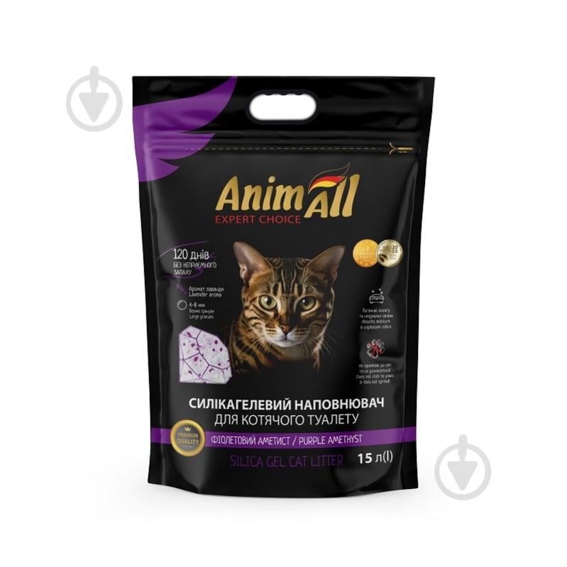 Наповнювач для котячого туалету AnimAll Premium фіолетовий аметіст 15 л - фото 1