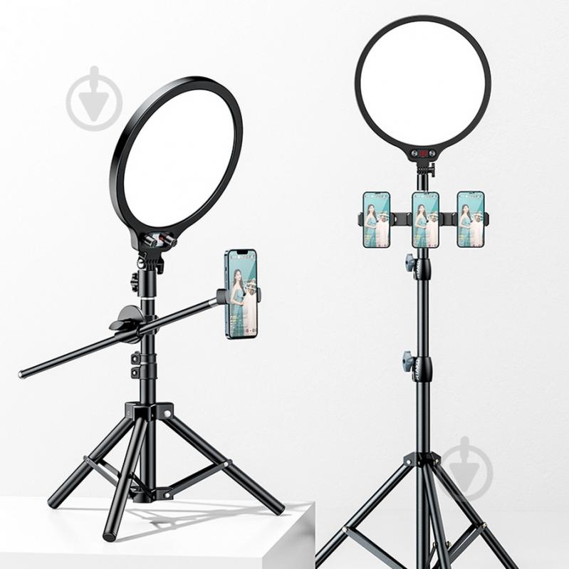 Светильник кольцевой RTAKO AR-GTB03-35S FULL- FACE FILL LIGHT ABS 35CM Black (6942063221043) - фото 11