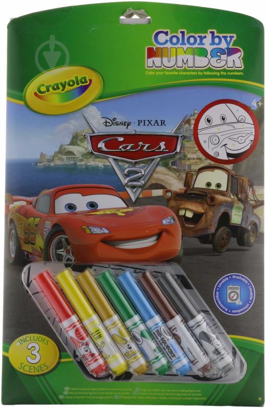 Розмальовка за номерами Crayola Тачки з фломастерами 55521 - фото 1