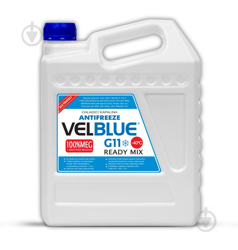 Антифриз Velvana Velblue ready mix -40°С 5 л синий - фото 1