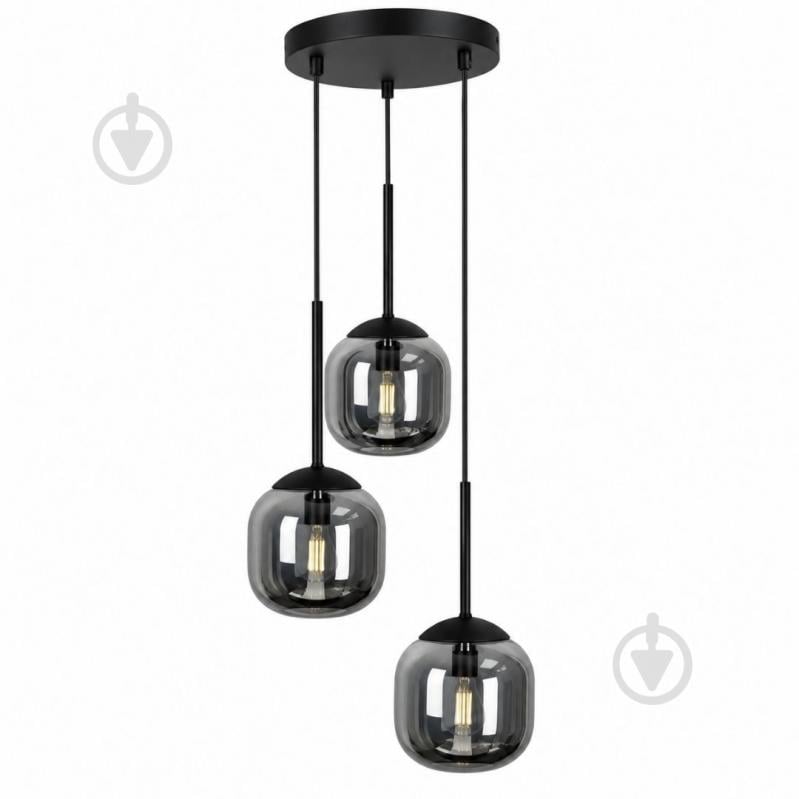 Подвес LIGHT SET SHANA R 2486 3PL 3x/E14 черный/дымчатый - фото 1