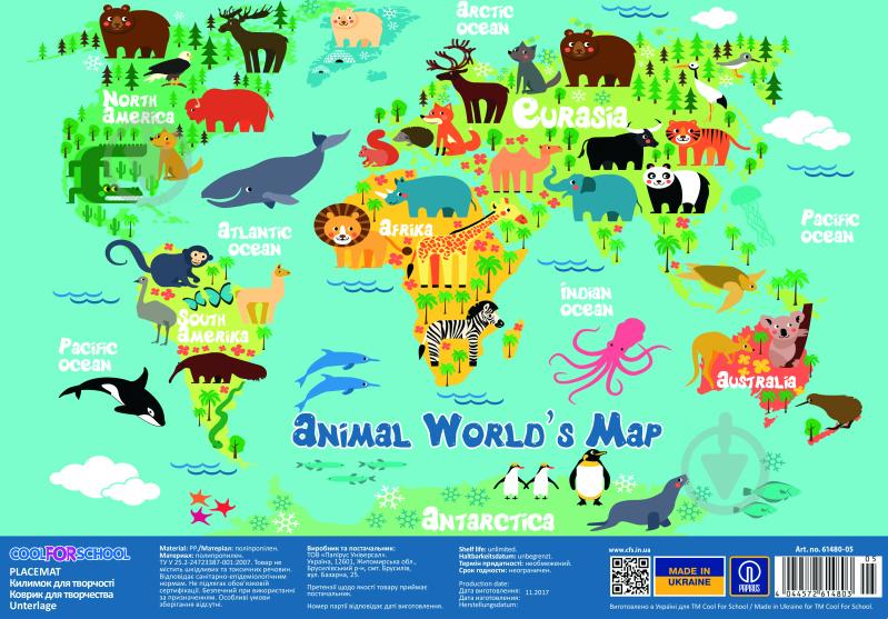 Коврик для творчества Animal World's Map CF61480-05 - фото 1